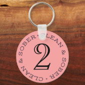 Porte-clés Temps propre Sobriété Anniversaire Clavier Récupér (Recto)