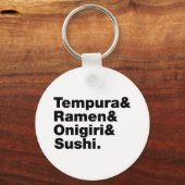 Porte-clés Tempura & Ramen & Onigiri & Sushi. (Recto)