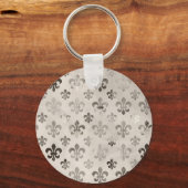 Porte-clés Tendance Argent Gray Fleur De Lis Motif (Recto)