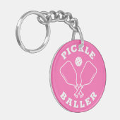 Porte-clés Tendance Pickle Baller Hot Pink (Devant gauche)