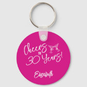 Porte-clés Tendance rose Whimsical main tiré 30e anniversaire (Recto)