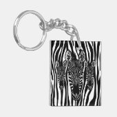 Porte-clés Tendance Zebra Herd sur Zebra Imprimer (Devant gauche)