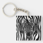 Porte-clés Tendance Zebra Herd sur Zebra Imprimer (Devant)