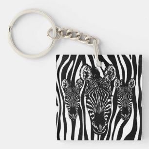 Porte-clés Tendance Zebra Herd sur Zebra Imprimer
