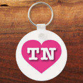 Porte-clés Tennessee Hot Pink Heart - J'aime TN (Recto)
