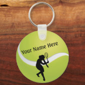 Porte-clés Tennis Ball and Female Player Silhouette (Recto)