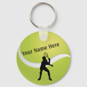 Porte-clés Tennis Ball and Male Player Silhouette (Recto)
