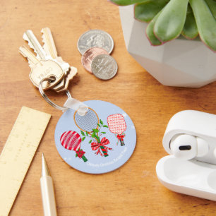 Porte-clés Tennis de Noël, Paddleball, Joueur de Pickleball