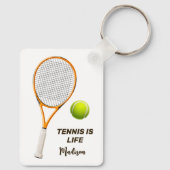 Porte-clés Tennis de texte personnalisé (Verso)
