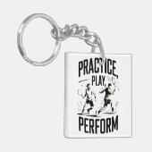 Porte-clés Tennis et motivation - practice play perform (Devant gauche)