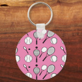 Porte-clés Tennis rose noir (Recto)
