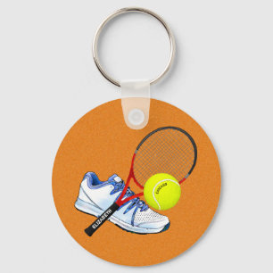 Porte-clés Tennis Shoe Ball And Racket With Your Custom
