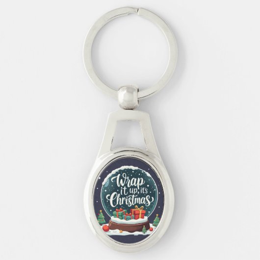 Porte-clés Terminer C’est Noël Snow Globe Design (Devant)