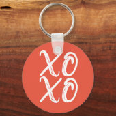 Porte-clés Terracotta et blanc XOXO (Recto)