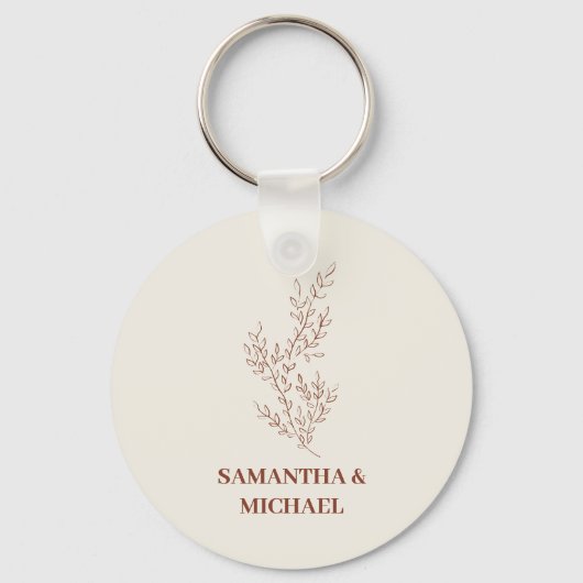 Porte-clés Terracotta Ivory Beige Ivy Flower Minuscule Mariag (Recto)