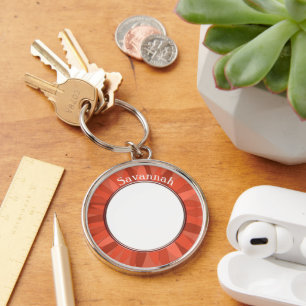 Porte-clés Terracotta & Pêche Gerber Daisy Photo bébé