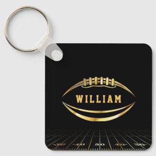 Porte-clés Terrain de football américain Black & Gold pour le