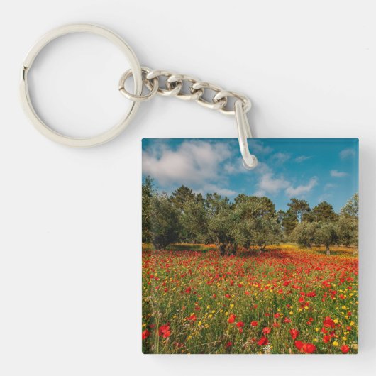 Porte-clés terrain fleuri et arboré (Devant)