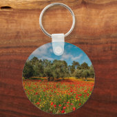 Porte-clés terrain fleuri et arboré (Verso)