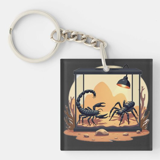Porte-clés Terrarium pour scorpion Habitat (Devant)