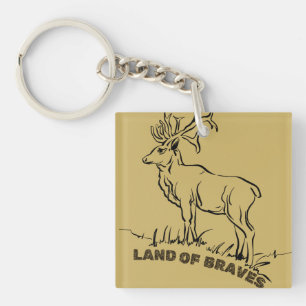 Porte-clés Terre de Braves Cerf Ligne Art