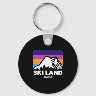 Porte-clés Terre de ski Fairbanks Alaska Ski Snowboard Fami