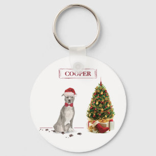 Porte-clés Terrier américain Staffordshire Noël Chien Drôle