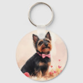 Porte-clés Terrier Australien avec des Roses - Saint-Valentin (Verso)
