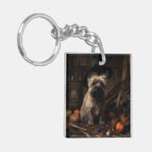 Porte-clés Terrier Cairn Citrouilles Halloween Épouvantable (Devant gauche)