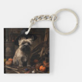 Porte-clés Terrier Cairn Citrouilles Halloween Épouvantable (Dos)