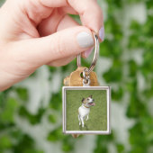 Porte-clés Terrier de Jack Russell sautant, vue élevée (main)