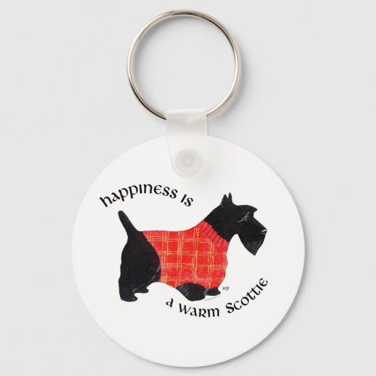 Porte-clés Terrier écossais en Sweat rouge (Recto)