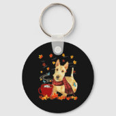 Porte-clés Terrier écossais roux - Automne - Chocolat - Chaud (Recto)