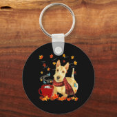 Porte-clés Terrier écossais roux - Automne - Chocolat - Chaud (Recto)