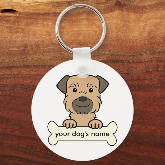 Porte-clés Terrier frontalier personnalisé (Recto)