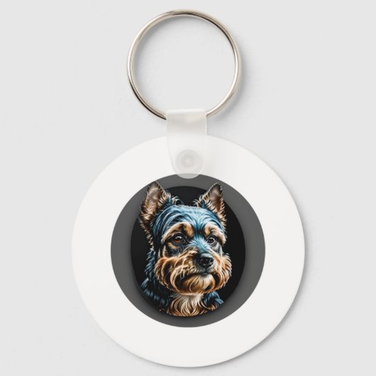 Porte-clés terrier noir yorkshire (Recto)