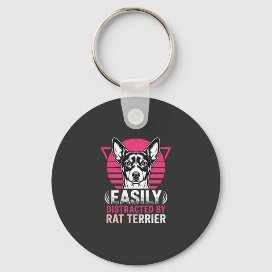 Porte-clés Terrier Rat Facilement Distrait Chien Rétro (Recto)