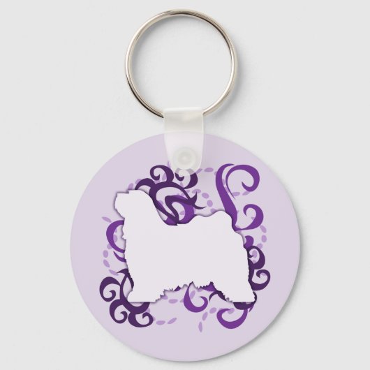 Porte-clés Terrier tibétain pourpre (Recto)