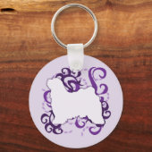 Porte-clés Terrier tibétain pourpre (Recto)