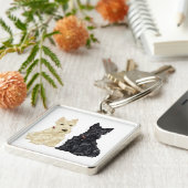 Porte-clés Terriers écossais roux et noirs (Côté)