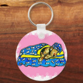 Porte-clés Tervueren rose endormi (Recto)