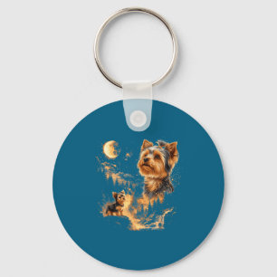 Porte-clés Tervueren Yorkshire Hurleur Lune Artwork Vintage