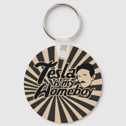 Porte-clés Tesla est mon Homeboy (Recto)