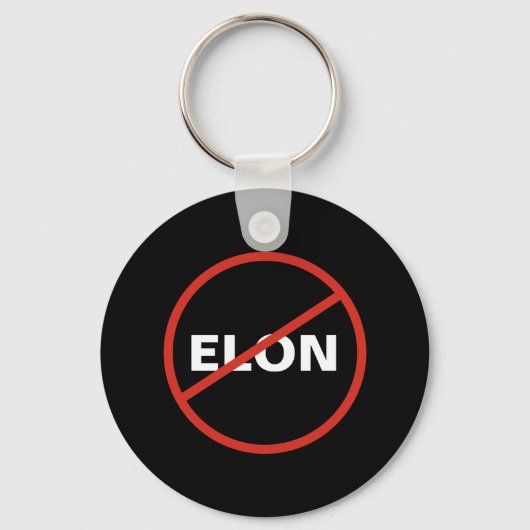 Porte-clés Tesla - Simple ANTI ELON - noir (Recto)