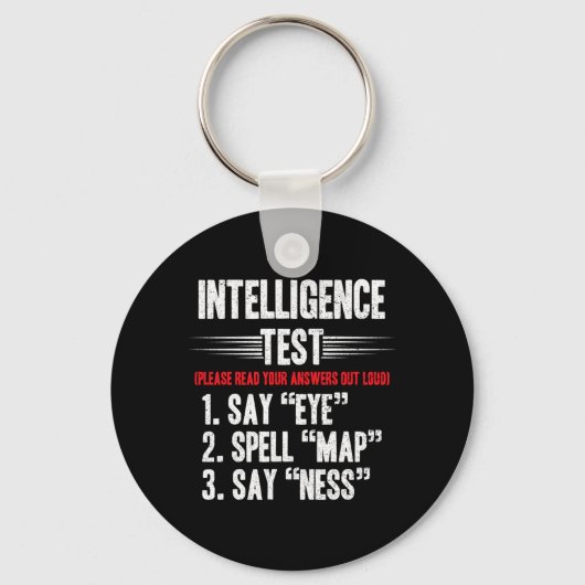 Porte-clés Test d'intelligence des hommes, disons Eye M A P N (Recto)