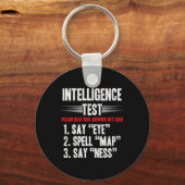 Porte-clés Test d'intelligence des hommes, disons Eye M A P N (Recto)