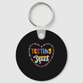 Porte-clés Testing Squad Motivational Test Day Words Heart Te (Recto)