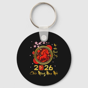 Porte-clés Tét 2026 année vietnamienne du cheval Nouvel An lu