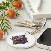 Porte-clés Tête Alien - violet (Devant Droit)