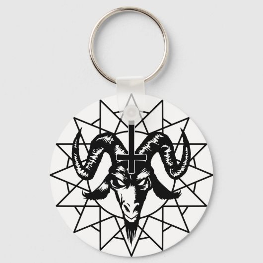 Porte-clés Tête avec Chaos Star (noir) (Recto)